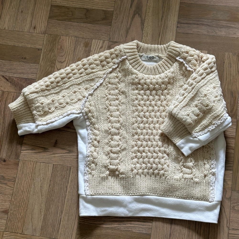Sea New York Cream Cable Knit Sweater